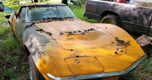 Автомобиль Chevrolet Corvette лимитированной серии выбросили в лесу